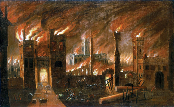 
Trận đại hỏa hoạn ở London năm 1666 được cho là tín hiệu của Ngày tận thế. Ảnh: Britannica
