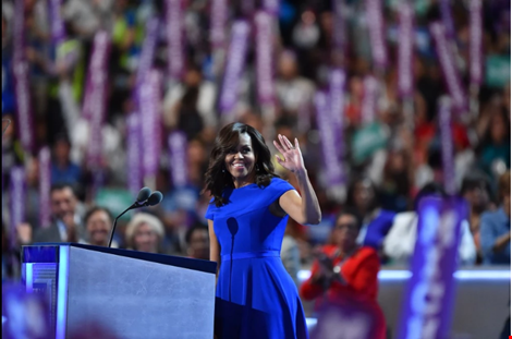Bà Obama phát biểu tại hội nghị quốc gia dân chủ ở Philadelphia. Nguồn: Washington Post