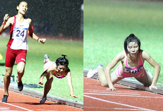Nguyễn Thị Phương bò về đích sau khi té ngã trên đường chạy khiến cả Đông Nam Á ngưỡng mộ về tinh thần của các cô gái thể thao Việt Nam.