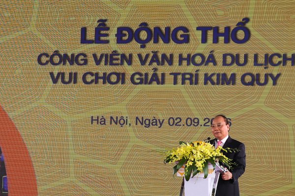 
Thủ tướng Nguyễn Xuân Phúc phát biểu tại lễ động thổ
