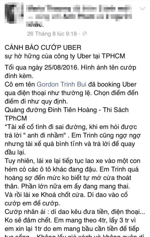 Hình ảnh người bạn đăng lên mạng Facebook.