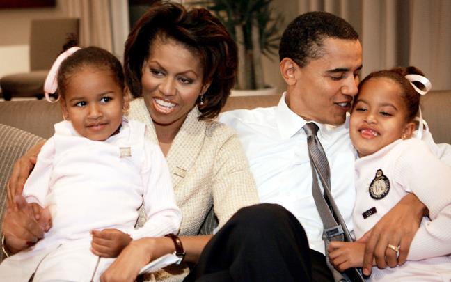 
Gia đình hạnh phúc của Tổng thống Mỹ Barack Obama.
