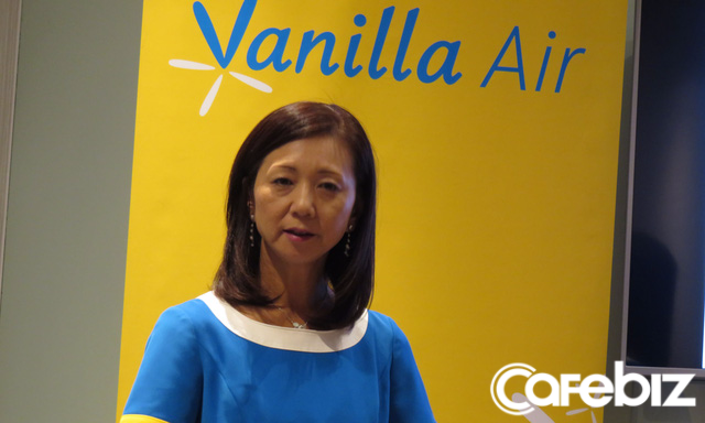 Bà Mio Yamamuro, Phó Tổng Giám đốc Vanilla Air, tại buổi họp báo chiều 15/9. Ảnh: Thế Trần