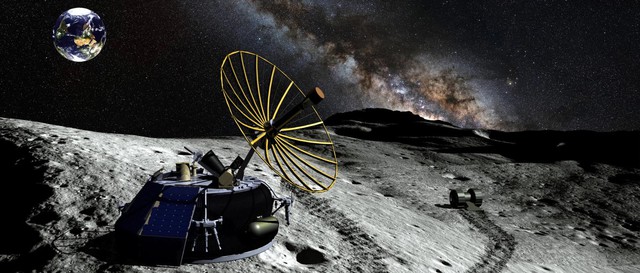 Hình minh học tàu MX-1 của Moon Express hạ cánh trên Mặt Trăng