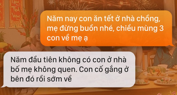 Mẹ ơi Tết đầu tiên làm dâu mới, con chẳng về phụ giúp được mẹ cha