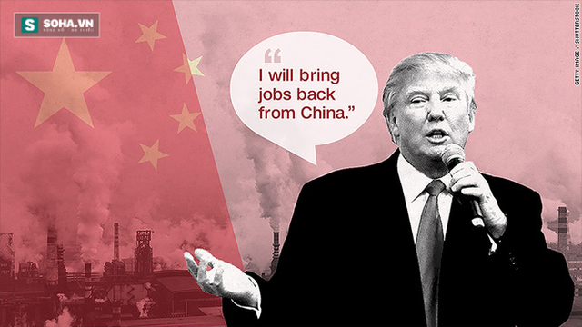 Tôi sẽ mang công ăn việc làm từ Trung Quốc trở về Mỹ - câu cửa miệng của Trump mỗi khi nhắc đến Trung Quốc. Ảnh: CNN