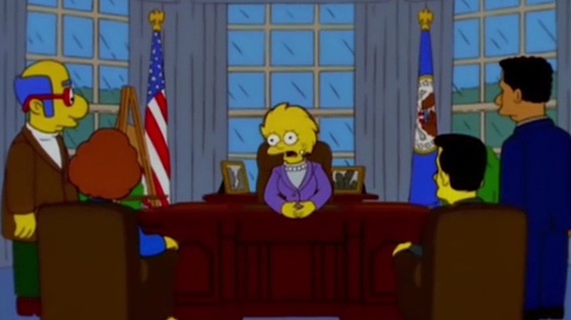 Nhân vật Lisa lúc này đã trở thành Nữ tổng thống đầu tiên của Mỹ, sau ông Trump.