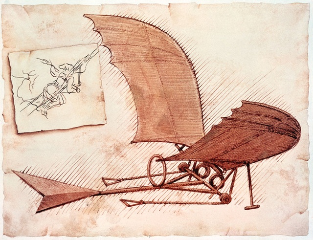 
Một trang phác thảo máy bay của Leonardo da Vinci (1452-1519)
