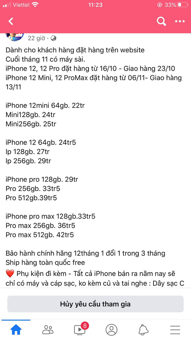  Dân buôn nườm nượp rao bán iPhone 12, giá chiếc rẻ nhất 20 triệu đồng - Ảnh 1.
