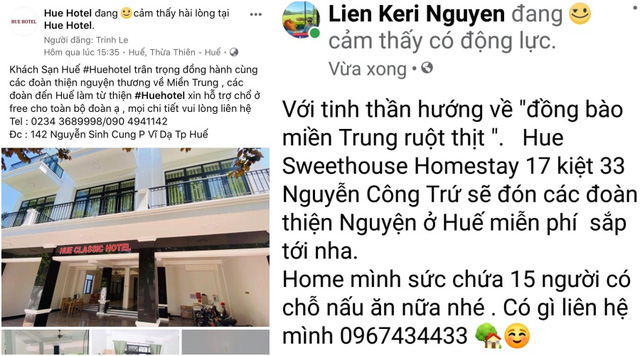  Hàng loạt khách sạn, nhà nghỉ tại miền Trung miễn phí chỗ ở cho bà con vùng lũ và đoàn cứu trợ: Cuộc sống là phải biết cho đi!  - Ảnh 2.