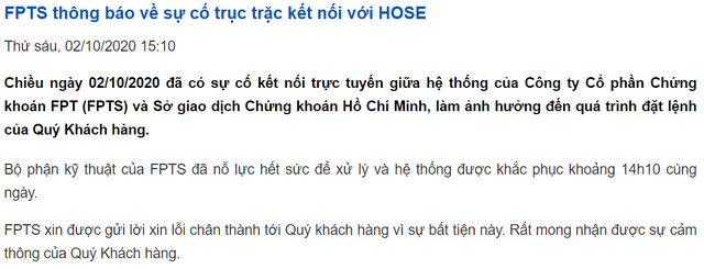  Nhiều Công ty chứng khoán gặp sự cố kết nối giao dịch trong phiên 2/10 khi thanh khoản thị trường lên hơn 10.000 tỷ  - Ảnh 1.