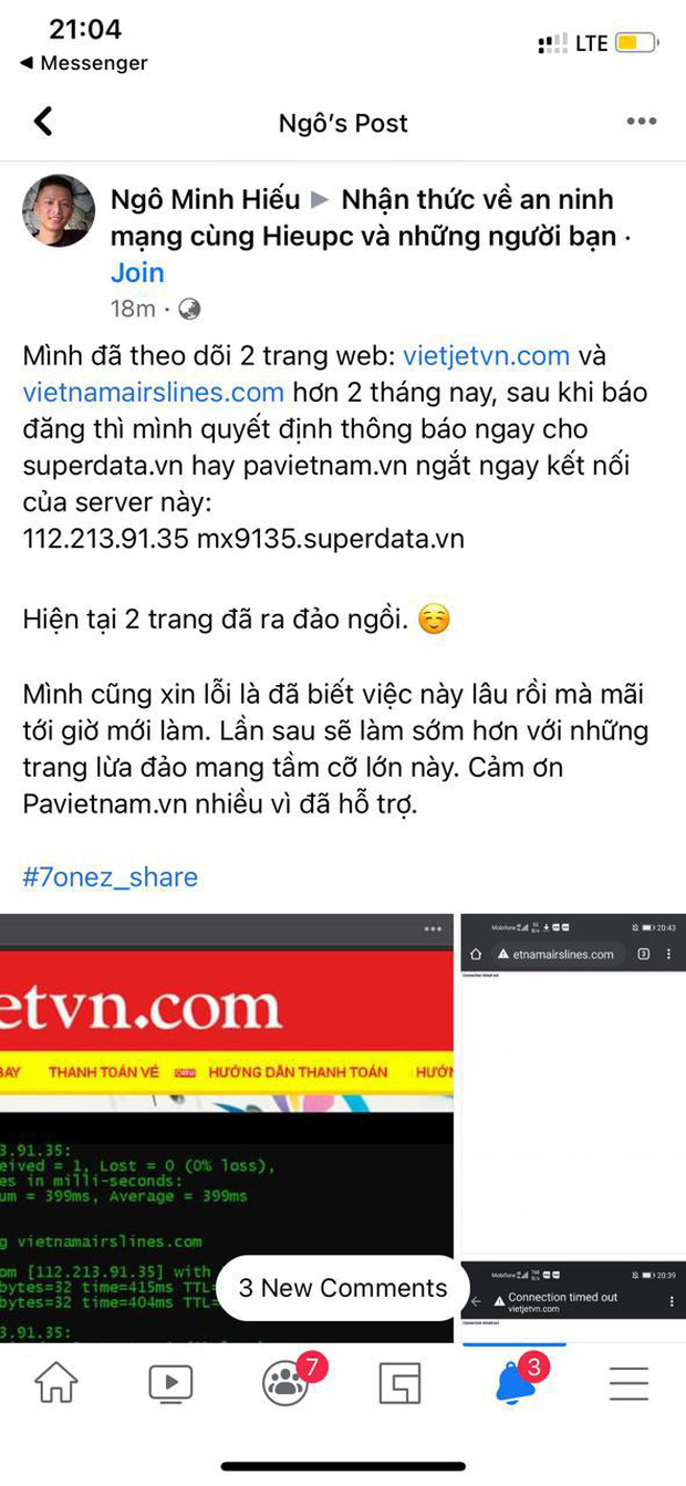 Hieupc ra tay, góp phần xoá sổ 2 trang web giả Vietnam Airlines và Vietjet Air lừa đảo bán vé máy bay! - Ảnh 1.