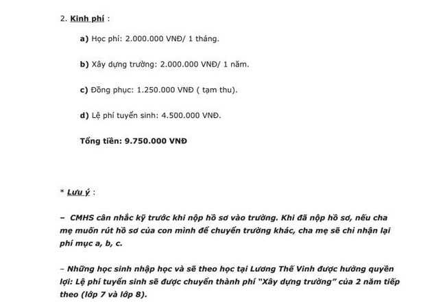 Bất ngờ tăng học phí gấp rưỡi, phụ huynh xôn xao: Trường Lương Thế Vinh nói gì? - Ảnh 1.