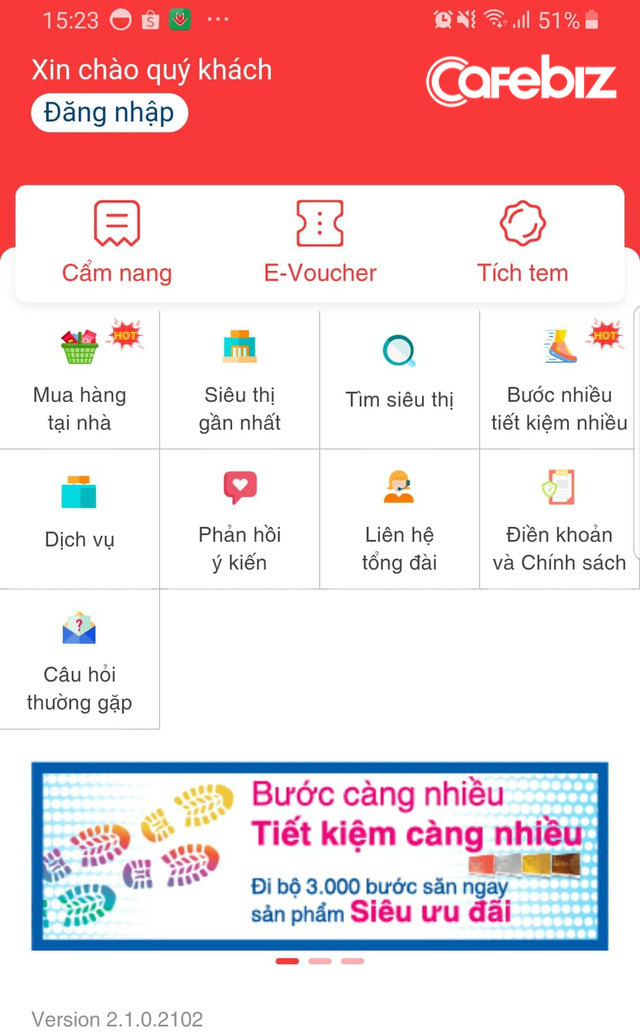 Đại gia bán lẻ Top đầu Việt Nam ra app, đếm bước chân khách quy đổi voucher giảm giá - Ảnh 1.