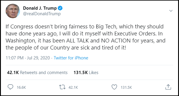 Ông Trump dọa xử nhóm Big Tech nếu Quốc hội Mỹ không làm gì - Ảnh 1.