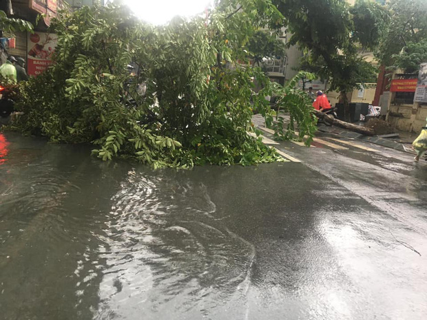 Mưa lớn trút xuống hàng giờ khiến nhiều tuyến phố Hà Nội thành sông, ô tô và xe máy bơi trong nước - Ảnh 12.