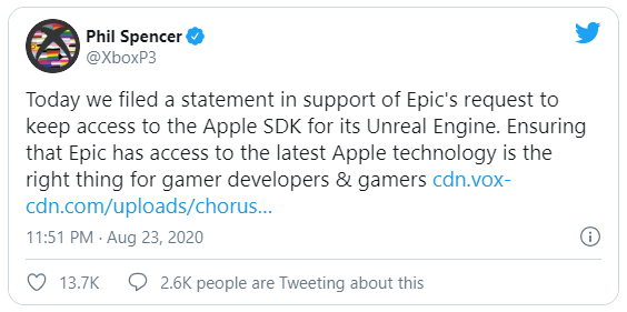 E ngại đòn trả đũa thảm khốc của Apple, Microsoft lên tiếng ủng hộ Epic - Ảnh 1.