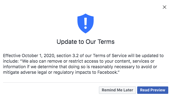 Facebook cài thêm điều khoản để toàn quyền xóa dữ liệu người dùng - Ảnh 1.