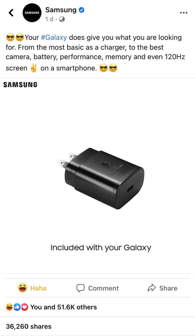 Từng “cà khịa” Apple vì bỏ củ sạc đi kèm điện thoại, giờ Samsung cũng có động thái tương tự với siêu phẩm Galaxy S21 - Ảnh 1.