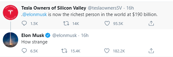 Elon Musk trả lời ngắn gọn khi hay tin trở thành người giàu nhất thế giới - Ảnh 1.