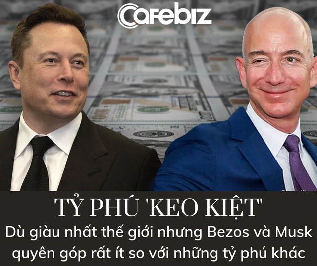 Bảng xếp hạng tỷ phú từ thiện: Jeff Bezos và Elon Musk thuộc hàng ‘keo kiệt’ nhất thế giới, Mark Zuckerberg và Bill Gates khá hơn đôi chút - Ảnh 1.