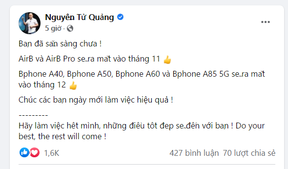  BKAV xác nhận ra mắt 4 mẫu Bphone vào tháng 12, mẫu giá rẻ xài chip Trung Quốc? - Ảnh 1.