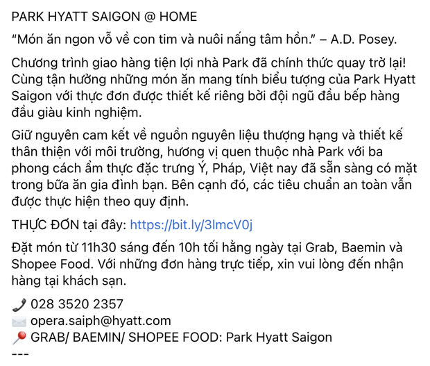     Mọi người bán đồ online: Khách sạn 5 sao nổi tiếng Park Hyatt Saigon có menu giao hàng tận nơi, bất ngờ vì pizza chỉ từ 200k!  - Ảnh 2.