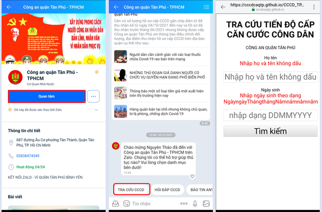  Tra cứu tiến độ làm căn cước công dân gắn chip trên Zalo - Ảnh 1.