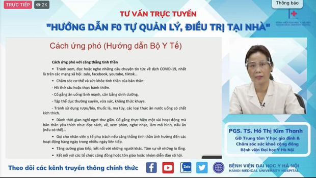  PGS.TS Nguyễn Lân Hiếu chủ trì livestream hướng dẫn chăm sóc F0 tại nhà: Hiện tại F0 không biết phải làm gì, uống thuốc gì, bác sĩ quá tải - Ảnh 4.