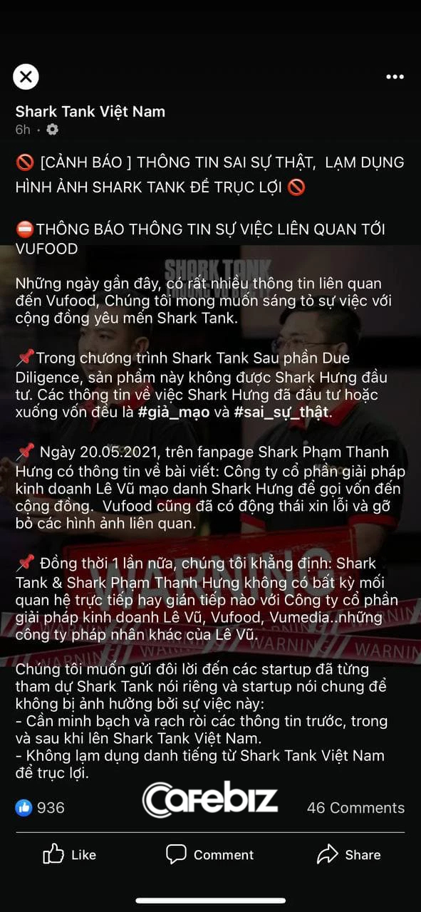 Chương trình Shark Tank lên tiếng vụ Vumedia, đề nghị các startup không lạm dụng danh tiếng từ Shark Tank Việt Nam để trục lợi - Ảnh 1.