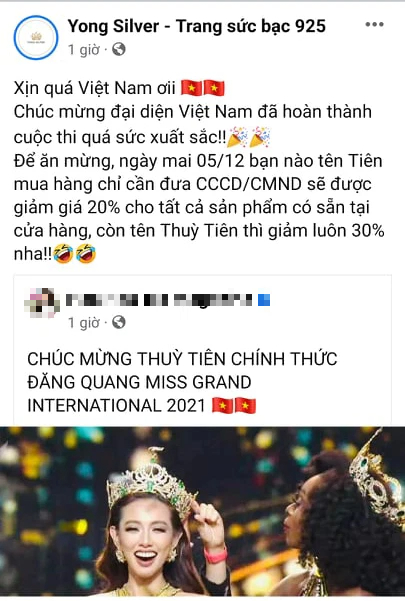 Thuỳ Tiên vừa đăng quang Miss Grand 2021, các shop đã bắt trend cực nhạy: Đồng loạt giảm giá, free ship cho khách tên Tiên - Ảnh 4.