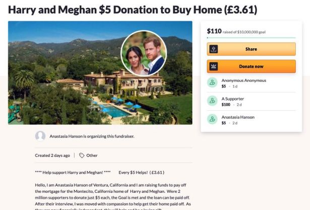 Chuyện thật như đùa: Dân Mỹ rủ nhau quyên góp giúp vợ chồng Meghan mua nhà sau màn than khổ bị cắt tài chính, Harry có thực sự nghèo đến như vậy? - Ảnh 1.