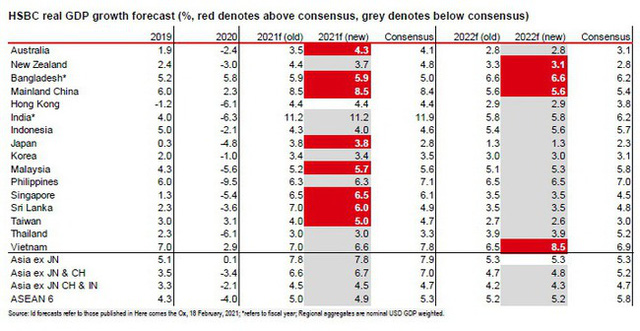  Vì sao HSBC bất ngờ thay đổi dự báo tăng trưởng GDP Việt Nam năm 2021 và 2022?  - Ảnh 1.