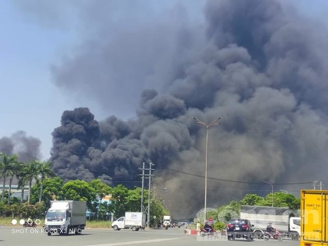 Cháy lớn tại công ty Tôn Hoa Sen ở Bình Dương - Ảnh 2.