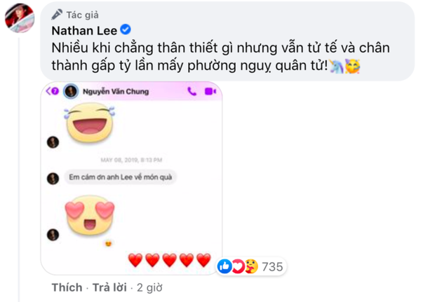  Lộ tin nhắn nhạc sĩ Nguyễn Văn Chung cảm ơn Nathan Lee vì món quà giữa lùm xùm bán hit - Ảnh 1.