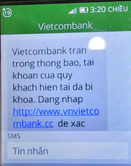 Vietconbank cảnh báo tin nhắn giả mạo danh thương hiệu nhằm chiếm đoạt tiền của khách - Ảnh 1.