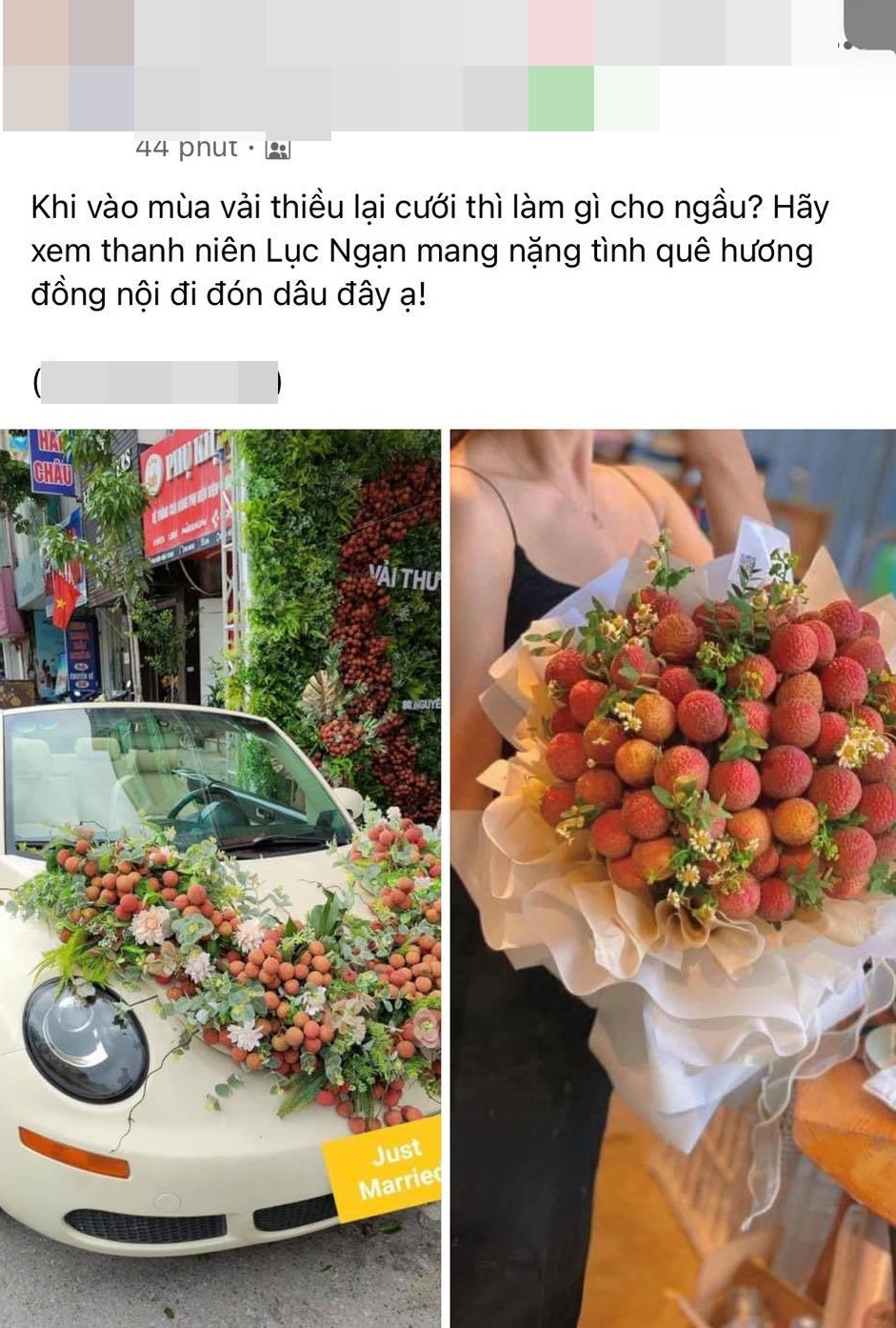 Thanh niên Bắc Giang chơi lớn không dùng hoa mà mua vải để trang ...