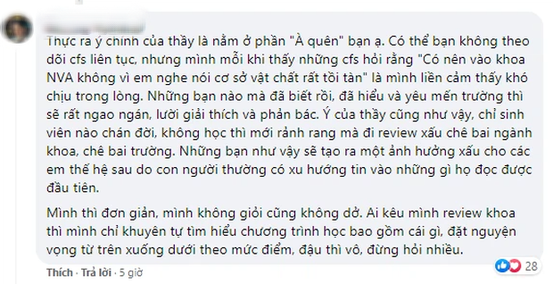  Giảng viên trường ĐH nổi tiếng bậc nhất TP.HCM gây tranh cãi khi thẳng thừng: Review trường là câu hỏi dở nhất, chỉ SV dở mới trả lời - Ảnh 4.