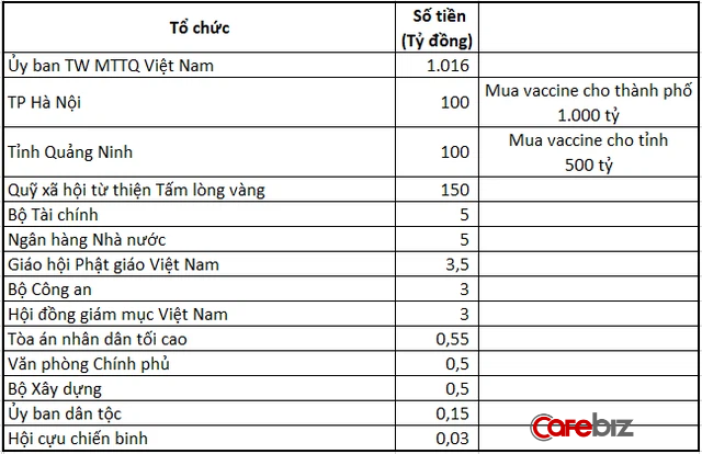 Lần đầu tiên trong lịch sử: Golf Long Thành, Vingroup, Viettel... chung tay cùng cả trăm doanh nghiệp, tổ chức đã góp hơn 7.000 tỷ đồng vào Quỹ Vaccine phòng chống Covid-19 - Ảnh 1.