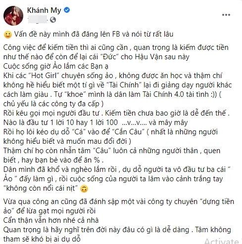  Diễn viên Khánh My vạch mặt dàn hotgirl tài chính sống ảo và lừa đảo: Không được ăn học, không hiểu biết lại đi giảng dạy người khác làm giàu  - Ảnh 3.