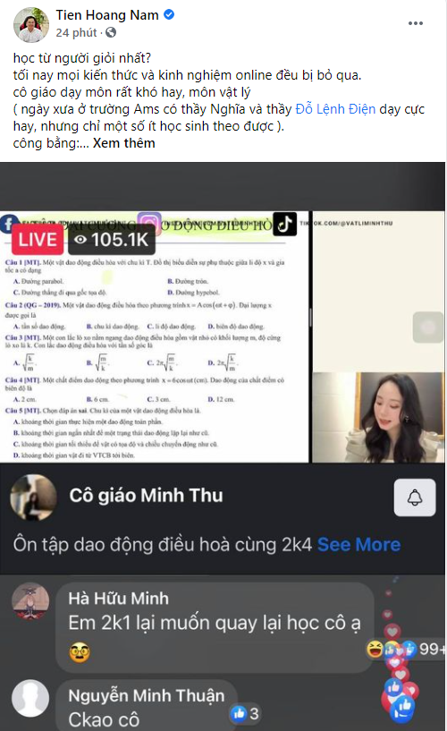  Chủ tịch Hoàng Nam Tiến cũng xem cô giáo Minh Thu giảng bài: Đến lúc này cô giáo là giỏi nhất, chưa thấy giáo viên nào làm được  - Ảnh 1.