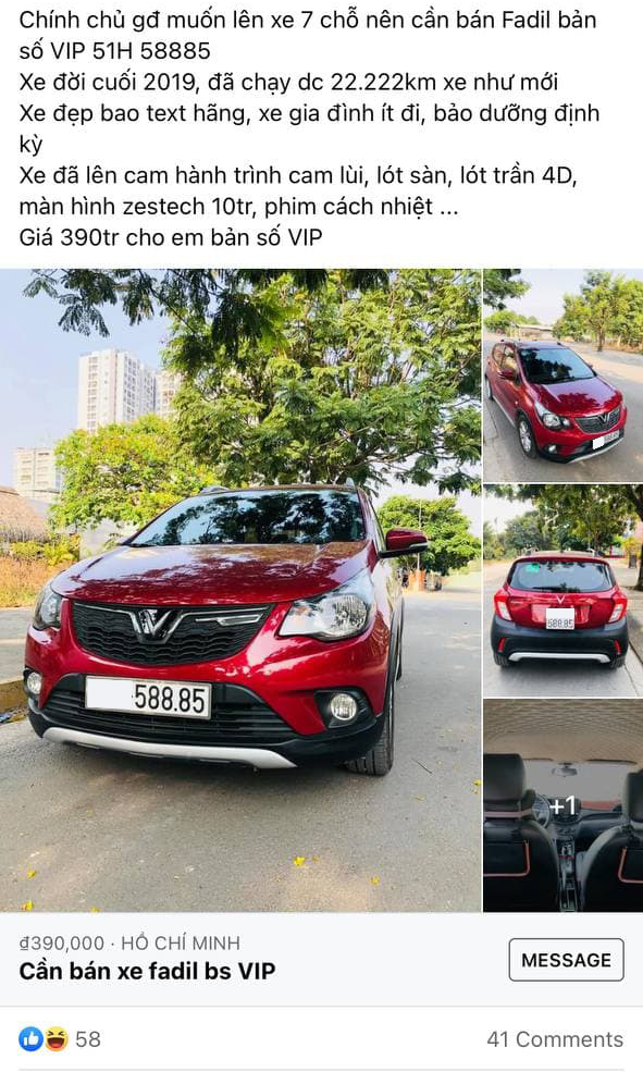  Khoe biển VIP ‘588.85’, chủ xe VinFast Fadil cũ bản base muốn bán xe với giá đủ mua mới bản cao cấp  - Ảnh 8.