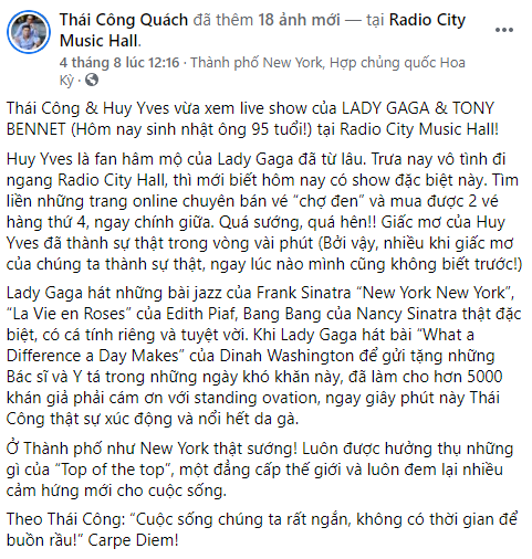 Netizen soi điểm nghi vấn trong vlog NTK Thái Công và bồ CEO đi xem show Lady Gaga tại New York, đáng ngờ nhất là quy định tiêm vắc-xin? - Ảnh 1.