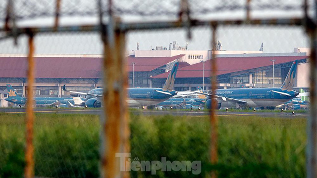  Máy bay ngủ la liệt trên sân bay Nội Bài do ảnh hưởng của đại dịch COVID-19 - Ảnh 2.