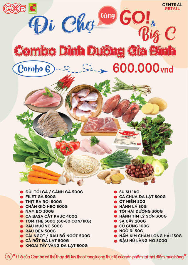 BigC, AEON chuyển sang bán ‘combo’ rau củ, thịt cá, mỹ phẩm… giá từ vài chục nghìn đến cả triệu đồng khi Tp.HCM tăng cường giãn cách - Ảnh 1.