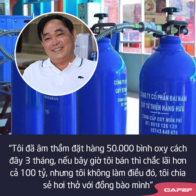 Doanh nhân Huỳnh Uy Dũng: Tôi âm thầm đặt hàng 50.000 bình oxy cách đây 3 tháng, nếu bán có khi lãi cả trăm tỷ, nhưng tôi không làm điều đó, tôi chia sẻ hơi thở với đồng bào mình  - Ảnh 1.