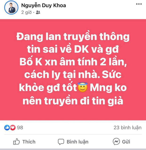  Ca sĩ Duy Khoa lên tiếng khi bị chỉ trích ý thức kém, tiếp xúc với F0 mà bất chấp đi lại nhiều nơi dù Hà Nội đang giãn cách - Ảnh 1.