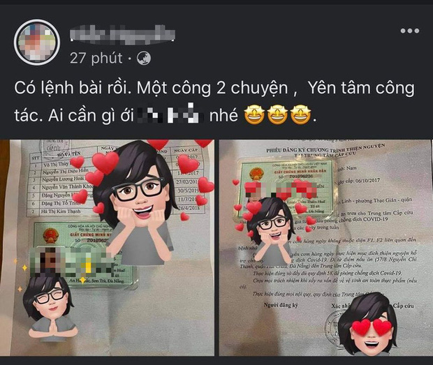 Khoe mẽ lệnh bài giấy tình nguyện viên để lách qua chốt kiểm dịch, cô gái trẻ nhận về trái đắng - Ảnh 1. Khoe mẽ lệnh bài giấy tình nguyện viên để lách qua chốt kiểm dịch, cô gái trẻ nhận về trái đắng - Ảnh 1.