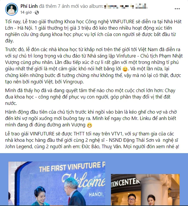 1 HÀNH ĐỘNG vô cùng tinh tế tỷ phú Phạm Nhật Vượng đã làm cho vợ trong buổi tiệc của VinFuture - Ảnh 1. 1 HÀNH ĐỘNG vô cùng tinh tế tỷ phú Phạm Nhật Vượng đã làm cho vợ trong buổi tiệc của VinFuture - Ảnh 1.