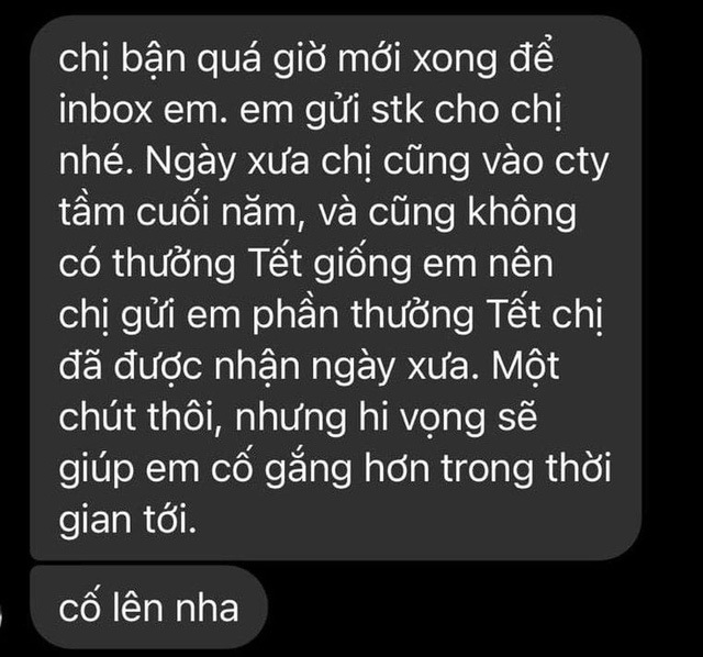 Tết không được thưởng, chàng trai cảm động khi nhận tin nhắn đặc biệt từ sếp - Ảnh 2.